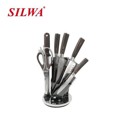 圖片 【SILWA 西華】西華鍛造原木七件式刀具組(壓克力旋轉刀架)