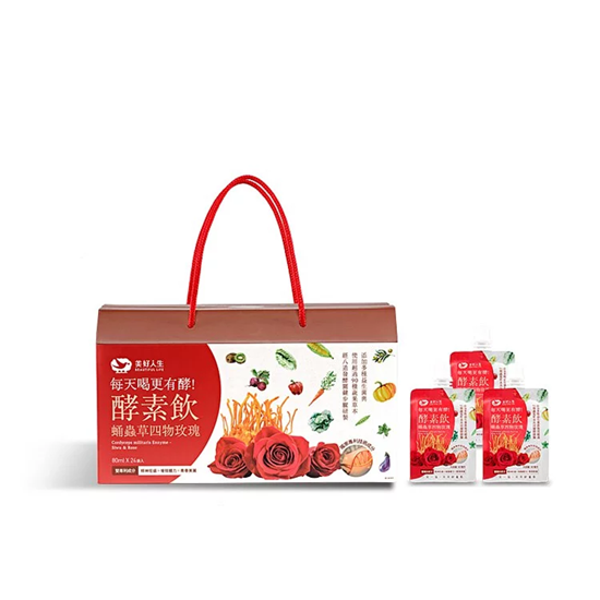 圖片 美好人生/蛹蟲草四物玫瑰雙專利酵素飲(80mlx24包/盒)